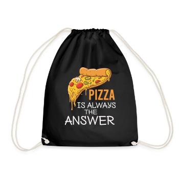 Pizza Fast Food Käse Lecker Italien - Turnbeutel - Schwarz - Vorne