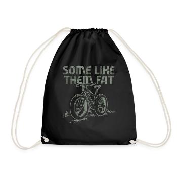 Cycling Fat Tire Mountain Bike Bicycling Biker - Drawstring Bag - black - Front