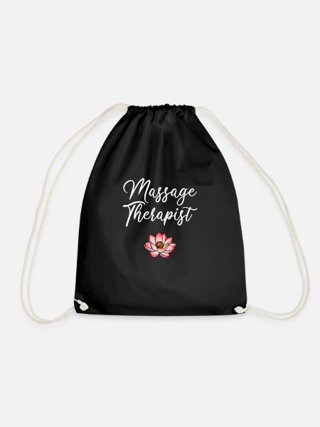 massage therapist, massage therapist - Drawstring Bag - black