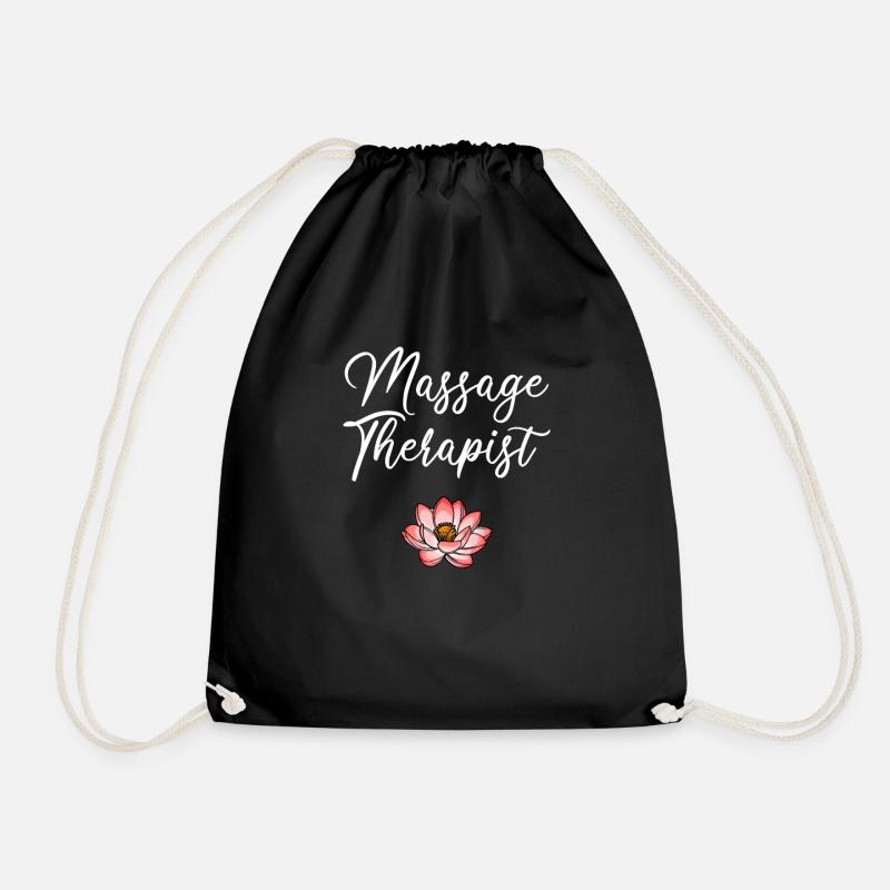 massage therapist, massage therapist - Drawstring Bag - black