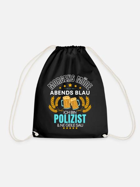 ICH BIN DER POLIZIST DIE GEILE SAU! POLIZEI SPRUCH - Turnbeutel - Schwarz