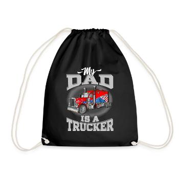 I'm a proud son of an American truck driver - Drawstring Bag - black - Front