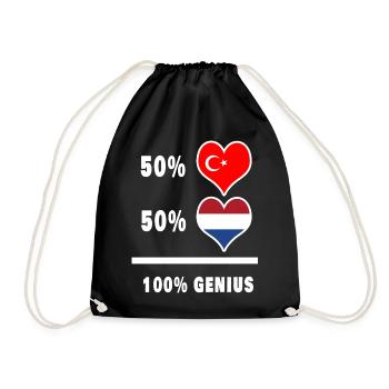 Niederlande und Türkei genial / Geschenk - Turnbeutel - Schwarz - Vorne