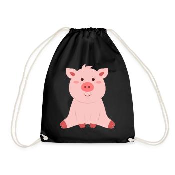 Bébé cochon porcelet porcelet - Sac de sport léger - noir - Devant
