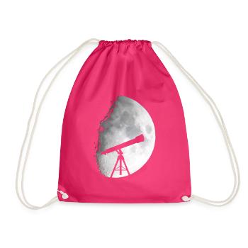 Teleskop Weltraum - Turnbeutel - Fuchsia - Vorne