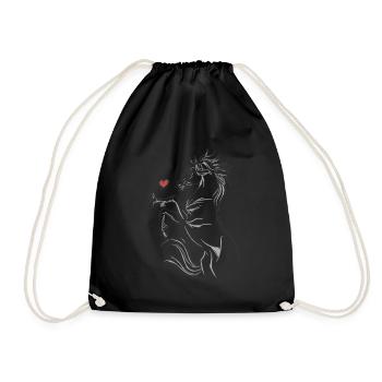 Horse Girl Horses Love Riding Horse Fool - Drawstring Bag - black - Front