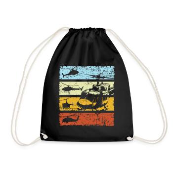 Helicopter Retro Vintage - Sac de sport léger - noir - Devant