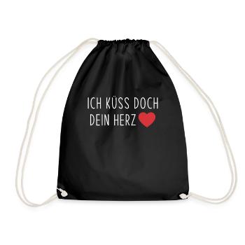 Ich küss doch dein Herz - Turnbeutel - Schwarz - Vorne