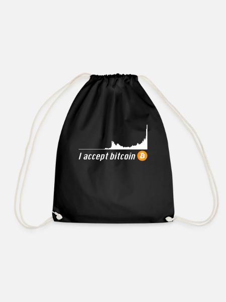 I Accept Bitcoin - Bitcoin Button Bitcoin Kurs - Turnbeutel - Schwarz