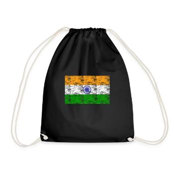 Inde drapeau vintage - Sac de sport léger - noir - Devant