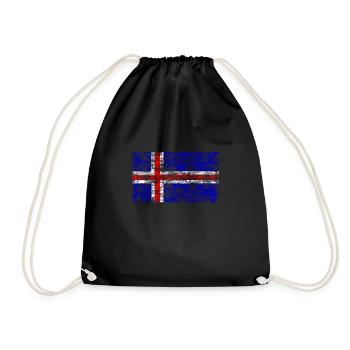 Drapeau de l’Islande Vintage - Sac de sport léger - noir - Devant