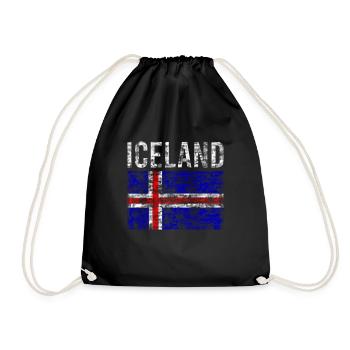 Drapeau de l’Islande Vintage - Sac de sport léger - noir - Devant