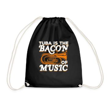 Funny Tuba Tubist Tuba Player Gift - Drawstring Bag - black - Front