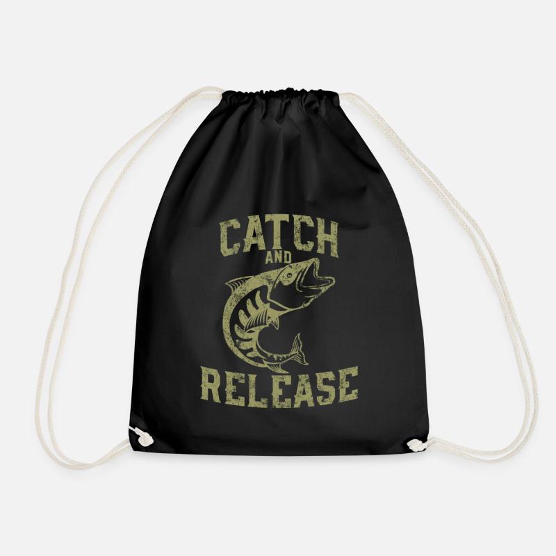 Für richtige Angler - Catch and Release - Turnbeutel - Schwarz