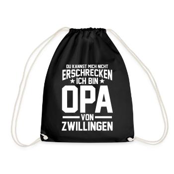 Zwillings Enkel Opa Großvater - Turnbeutel - Schwarz - Vorne