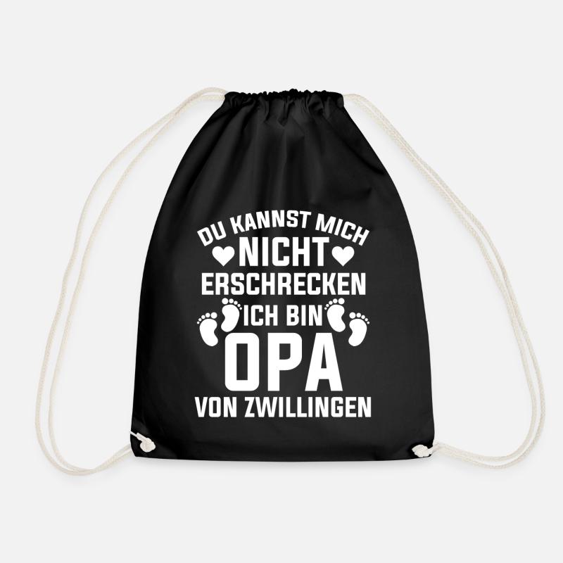Großvater Von Zwillingen Opa - Turnbeutel - Schwarz