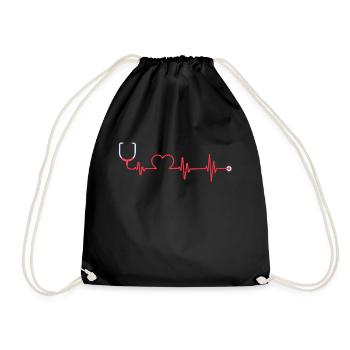 Nurse Nurse Gift Birthday Funny - Drawstring Bag - black - Front