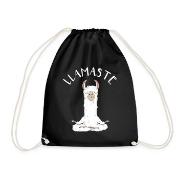Lamaste - lustige Lama Alpaka-Liebhaber Geschenk - Turnbeutel - Schwarz - Vorne