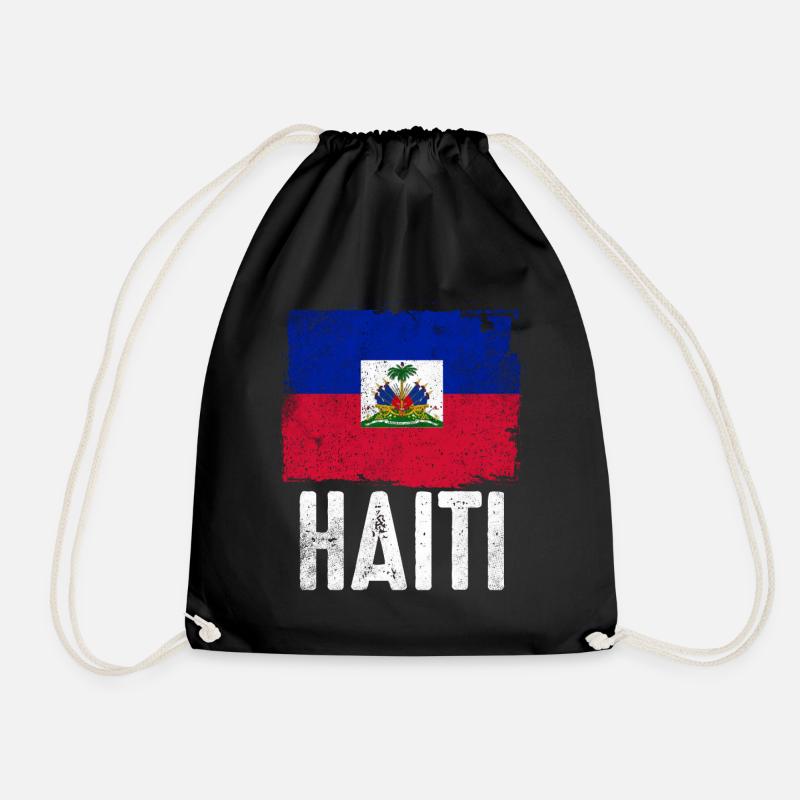 Haitianer Ferien Haiti Flagge - Turnbeutel - Schwarz
