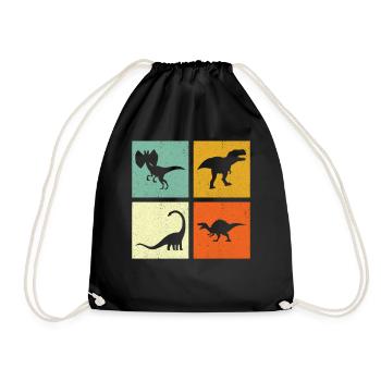 Dino Dinosaurier - Turnbeutel - Schwarz - Vorne