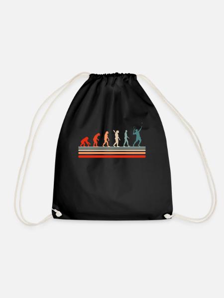Tennis retro vintage Evolution für Tennisspieler - Turnbeutel - Schwarz