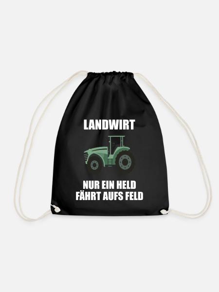 Traktor Landwirt Nur ein Held Fährt Aufs Feld - Turnbeutel - Schwarz