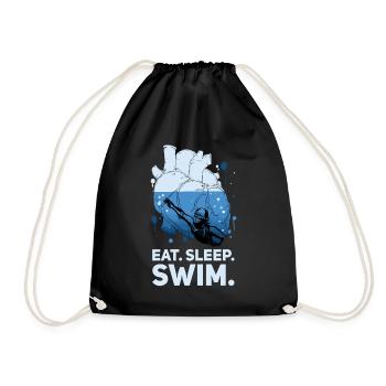 Eat Sleep Swim Nageur coeur - Sac de sport léger - noir - Devant