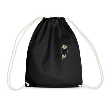 Faultiere in Brusttasche - Turnbeutel - Schwarz - Vorne