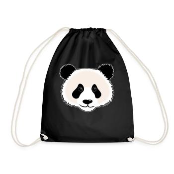 Big Panda Funny Gift Women's Men's Kids - Drawstring Bag - black - Front