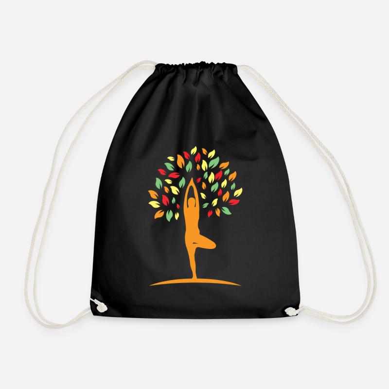 Yoga Baum - Turnbeutel - Schwarz