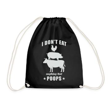 Vegetarier Geschenk - Turnbeutel - Schwarz - Vorne