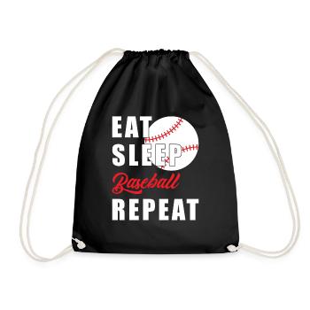 Eat Sleep Baseball Repeat - Drawstring Bag - black - Front