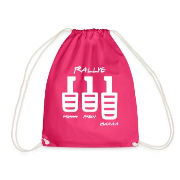 Rallye Car Racing Motorsport Sportscar Car Three - Drawstring Bag - fuchsia - Front