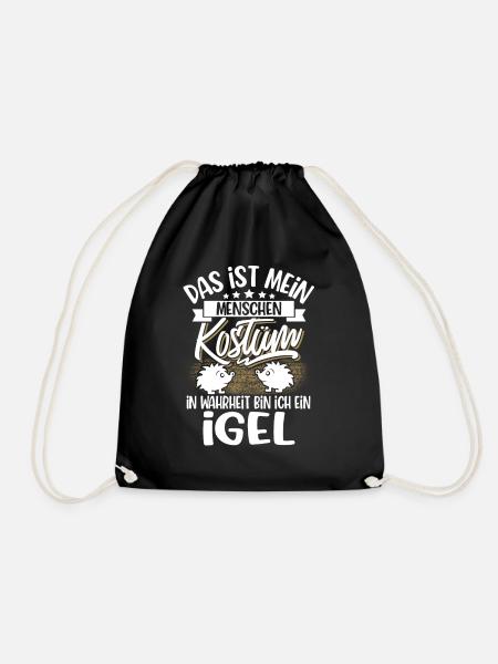 Igel - Turnbeutel - Schwarz