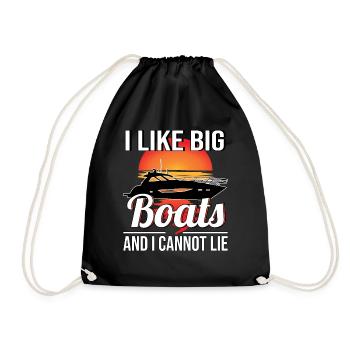 Yacht Boat Owner Boat Powerboat Motor yacht - Drawstring Bag - black - Front
