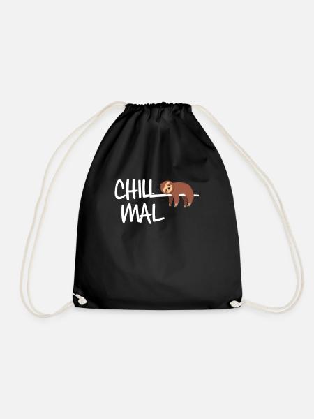 Chill Mal Faultier Faultier Nickerchen Schlaf - Turnbeutel - Schwarz