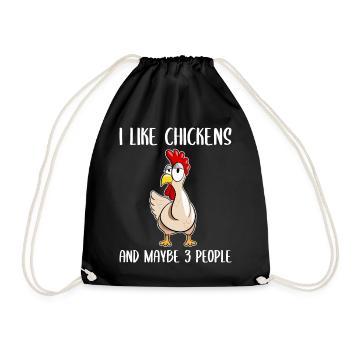 Poulets sort Drôle poulet cadeau poules - Sac de sport léger - noir - Devant