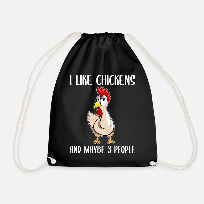 Chicken Saying Funny Chicken Gift Chicken Keeping - Drawstring Bag - black