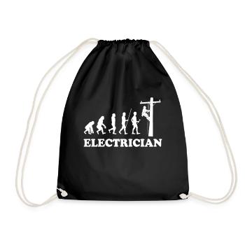 Electrician Electricity Artisan Gift Volt Watt - Drawstring Bag - black - Front