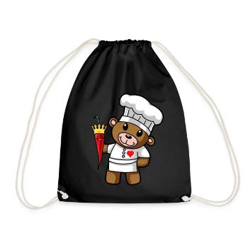 Teddy Bear Hot Chilli Chef Restaurant Kitchen. - Drawstring Bag - black - Front