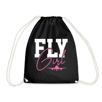 Airplane - Drawstring Bag - black - Front
