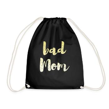 bad mom - Drawstring Bag - black - Front