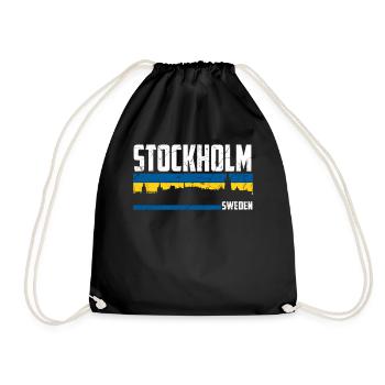 Stockholm Skyline - Turnbeutel - Schwarz - Vorne