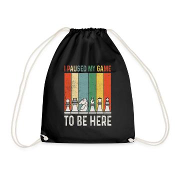 chess - Drawstring Bag - black - Front