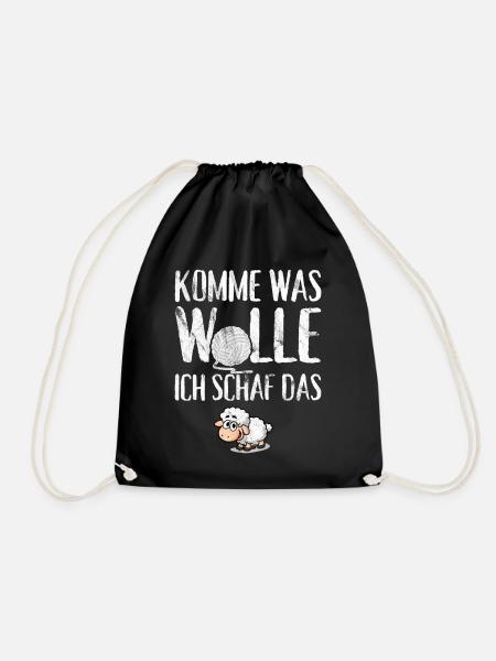 Komme was Wolle ich Schaf das - Turnbeutel - Schwarz