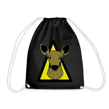 Roe deer Wild animals Red deer hunting Hunters Deer hunting - Drawstring Bag - black - Front