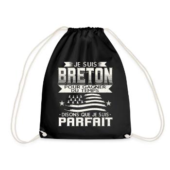Je Suis Breton Humour - Sac de sport léger - noir - Devant