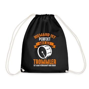 Trommel Musik Trommler Drums Musikband - Turnbeutel - Schwarz - Vorne
