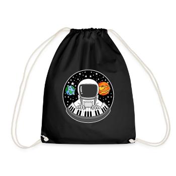 Astronaut plays piano - Drawstring Bag - black - Front