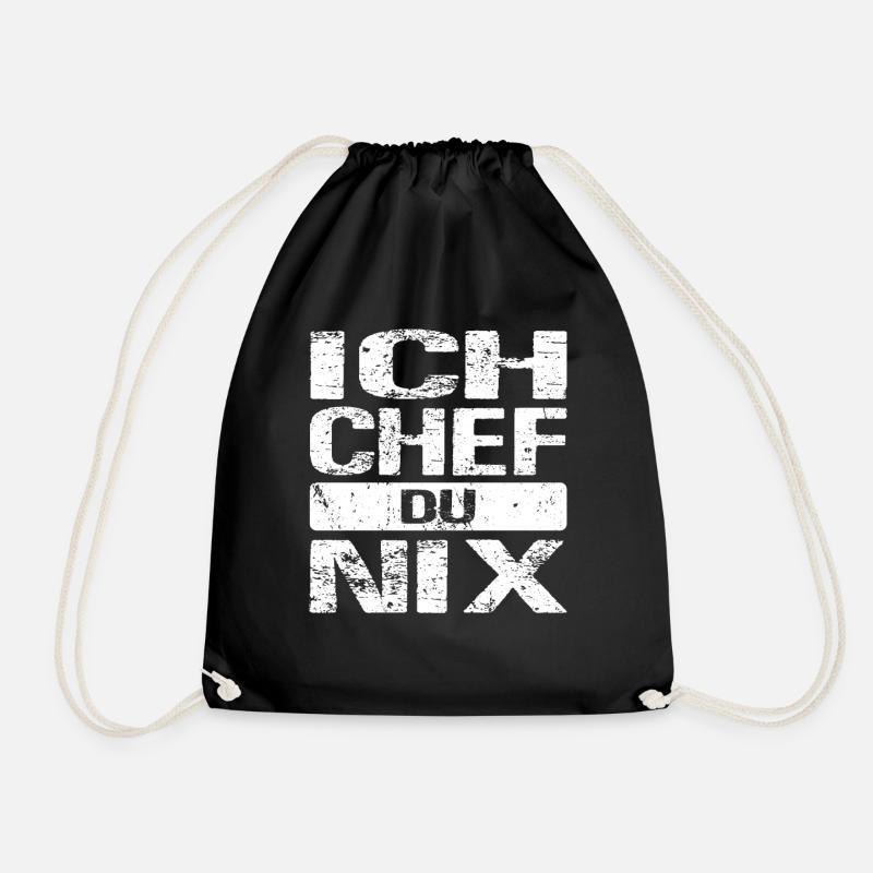 Ich Chef du nix Arbeiter Chef Sprüche Unternehmer - Turnbeutel - Schwarz